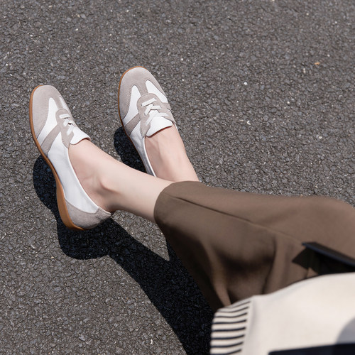 宽楦软底 舒适透气  舒适德国KUFENBERG 2172松紧鞋带低跟女鞋