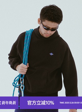 MilkShot 黑色纯棉男女同款圆领套头长袖 秋冬百搭休闲设计感卫衣