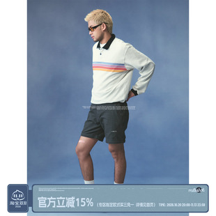 MilkShot 彩条Polo衫｜宽松长袖Polo长袖T恤 男女同款翻领上衣