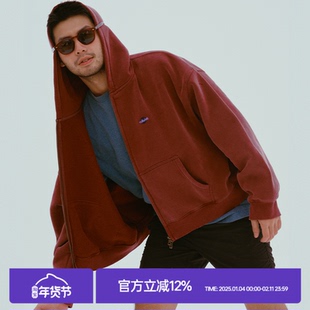 MilkShot复古重水洗卫衣设计师款小众品牌秋冬潮牌男拉链连帽外套