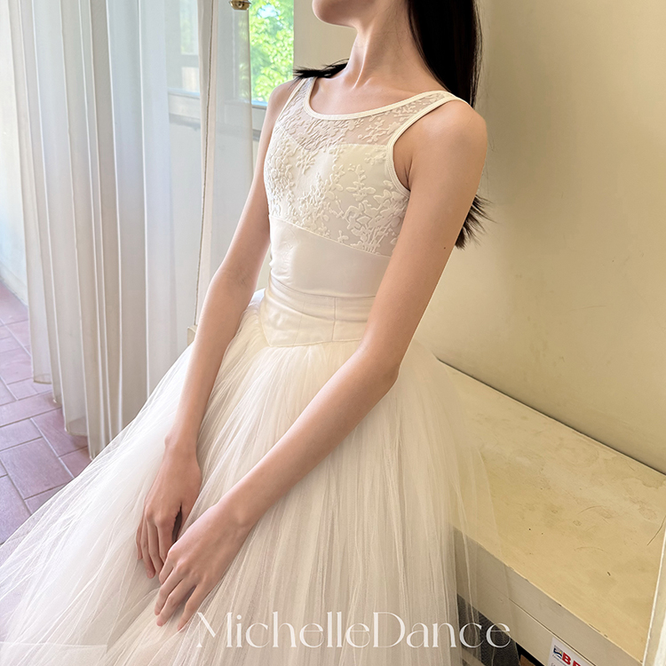 Michelle Dance 剧院系列压花绒背心唯美专业芭蕾连体服少女款