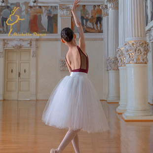 MichelleDance新款儿童背心连体服黑色拼接网眼墨绿拼接