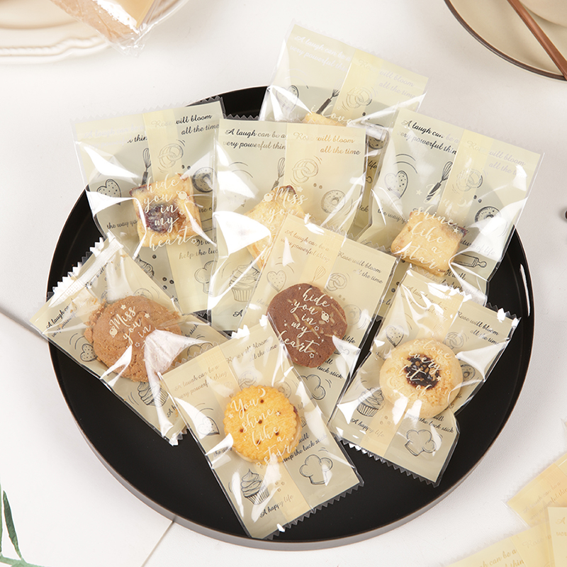 曲奇饼干单独小包装袋草莓羊奶芙雪花酥包装手工牛轧太妃糖机封袋