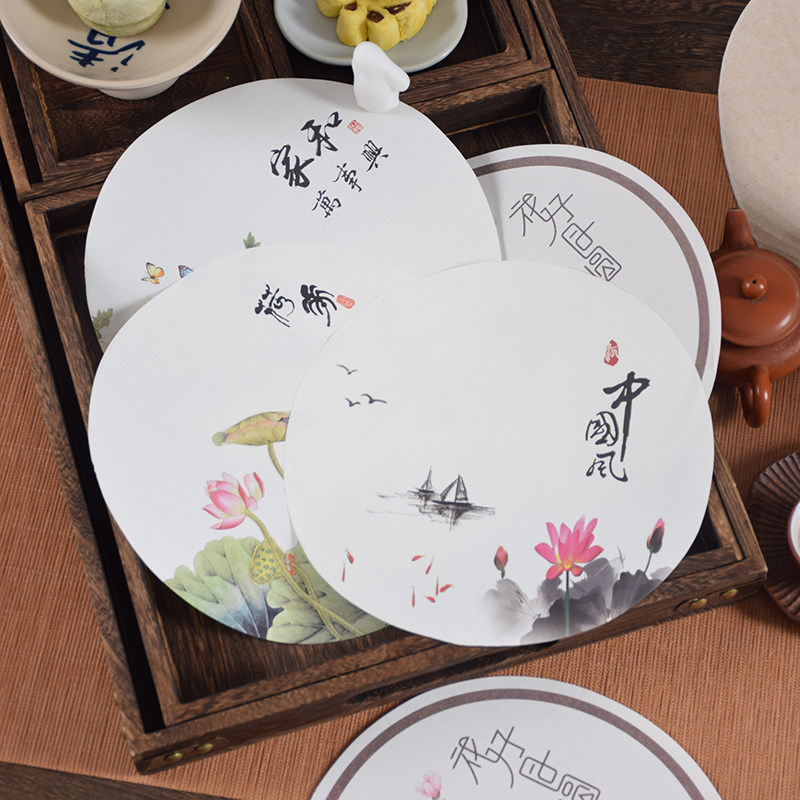 中式糕点垫纸茶歇装饰古风餐垫纸图片