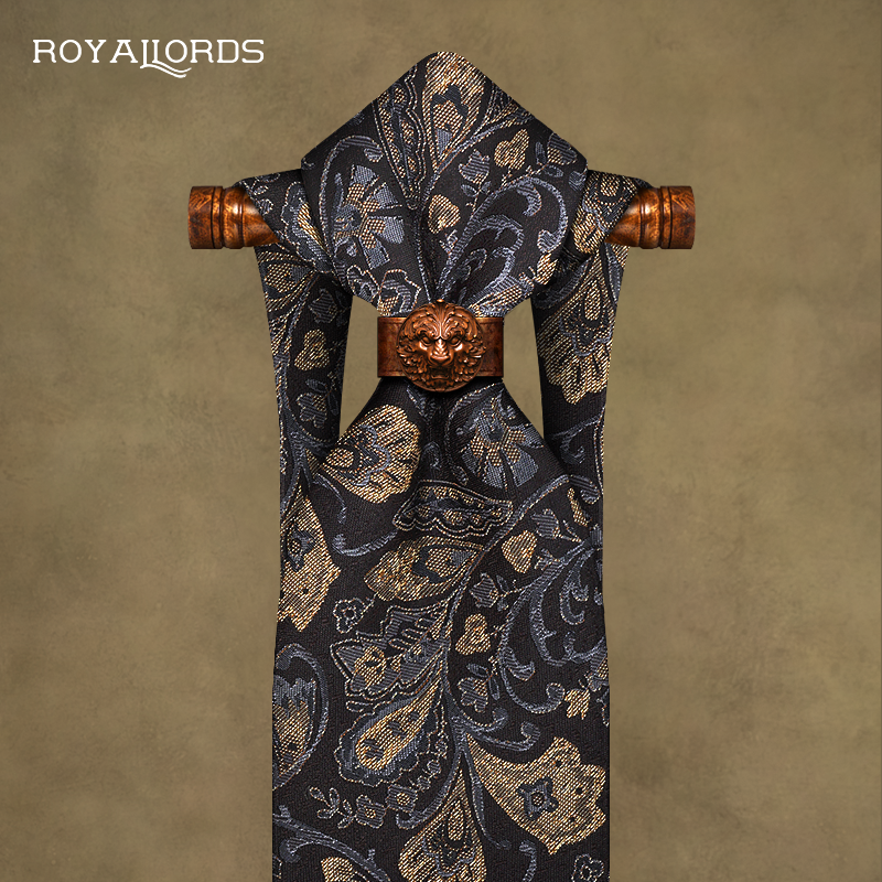 Royallords印花真丝商务花卉领带