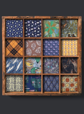 【X34】手打正装商务男领带休闲英伦复古格纹高端黄色桑蚕丝结婚