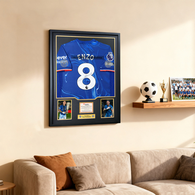 恩佐梅西阿根廷签名球衣活动展示