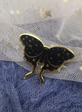 昆虫别针黑色蝴蝶星空黑蝶高级感金属别针
