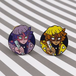 日本动漫别针鬼灭之刃我妻善逸DemonSlayer周边收藏圆形金属徽章