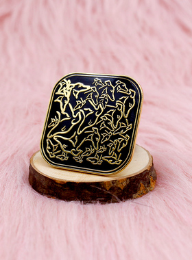 复古胸针黑色欧美万千狗头金属小徽章别针可爱宠物书包呆萌小胸针