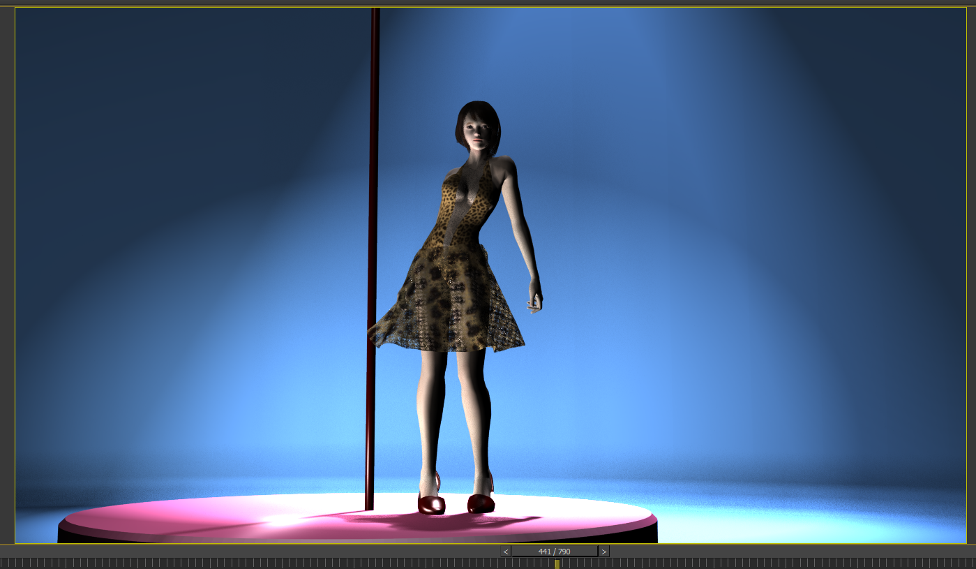 不是实物不发快递/跳舞女孩3dsmax模型素材/美女跳舞3d动画场景