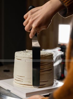 头部薄水磨奶油抹刀 裱花蛋糕抹平刀刮刀 抹刀 8英寸10英寸 抹面