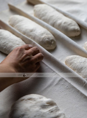 全棉面团发酵布 欧包法棍面包醒发盖布保湿帆布 带刻度榉木转移板