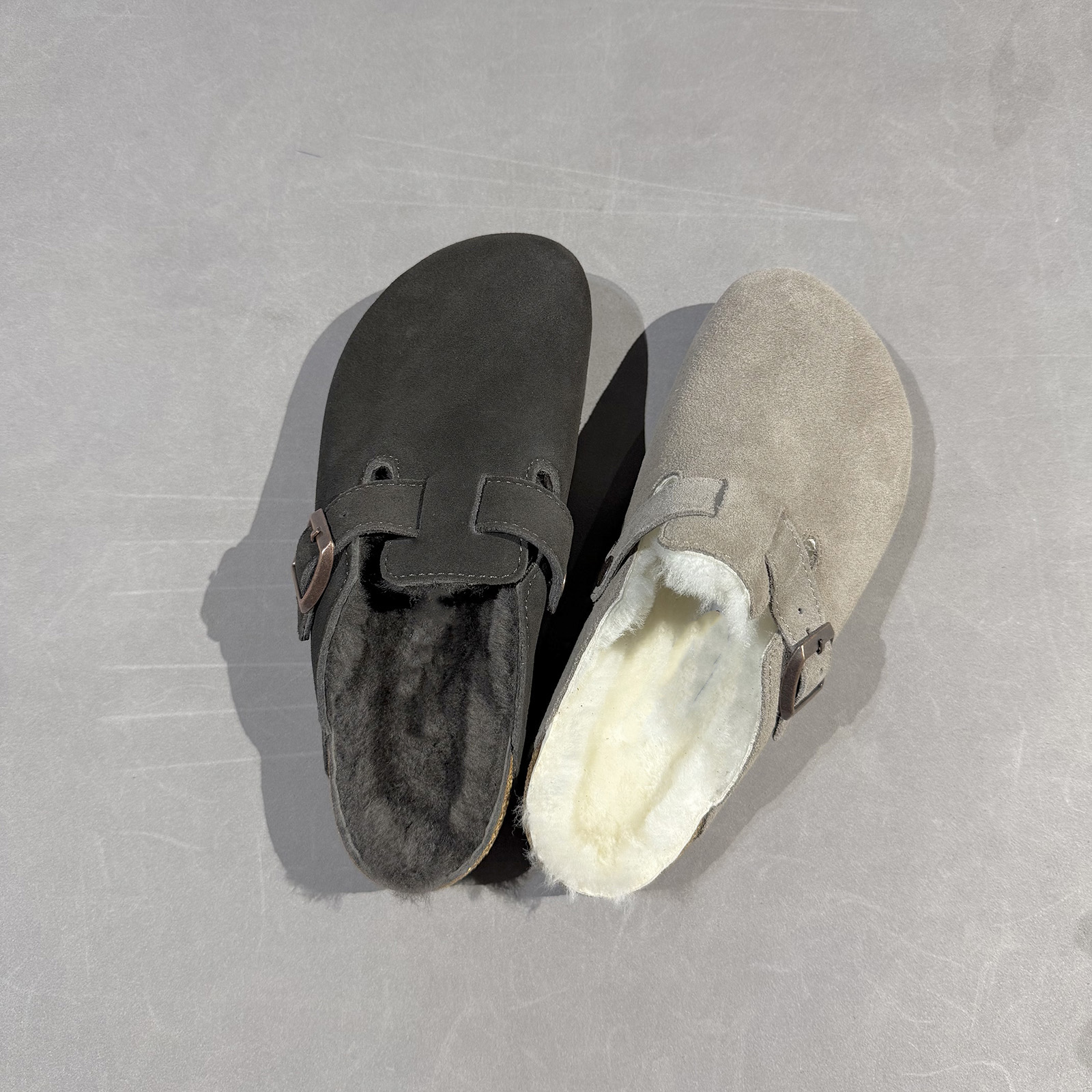 BO肯舒适温暖皮毛一体情侣款欧美半拖鞋女秋冬外穿包头穆勒拖5730