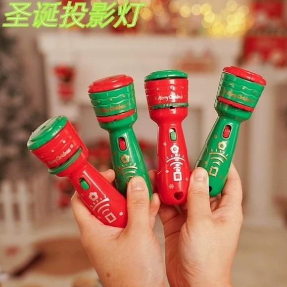 儿童圣诞节礼物幼儿园早教投影手电筒益智玩具发光图案宝