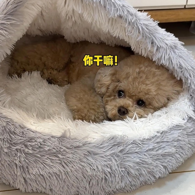 贝壳猫窝狗窝冬季保暖封闭式安全感中小型犬泰迪垫子猫狗床宠物窝