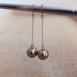 925纯银 包邮 耳勾款 金棕色 耳环 B455