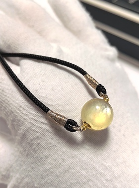 D1228# 天然金锂云母吊坠锁骨链12mm
