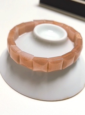 S227# 天然太阳石日光石 橙月光石手排手牌10*10*6mm 手围16cm