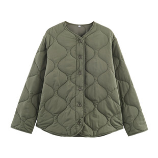 简约风 保暖不臃肿绗棉宽松百搭纯色绗缝棉服外套女 2025秋冬新品