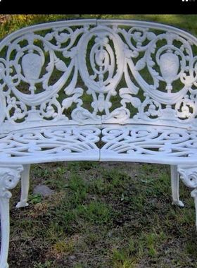 定做欧式铸铁长椅公园椅别墅花园双人椅铸铁花园椅三人椅