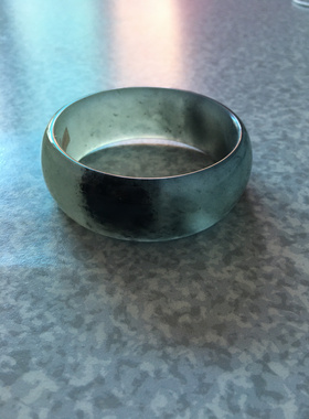 国石岫玉水墨丹青大轮胎玉镯子大圈口宝宝的福利款