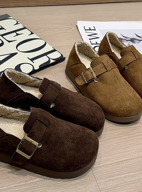 2025新款8960-1冬季加绒勃肯软底平底女鞋百搭保暖女鞋