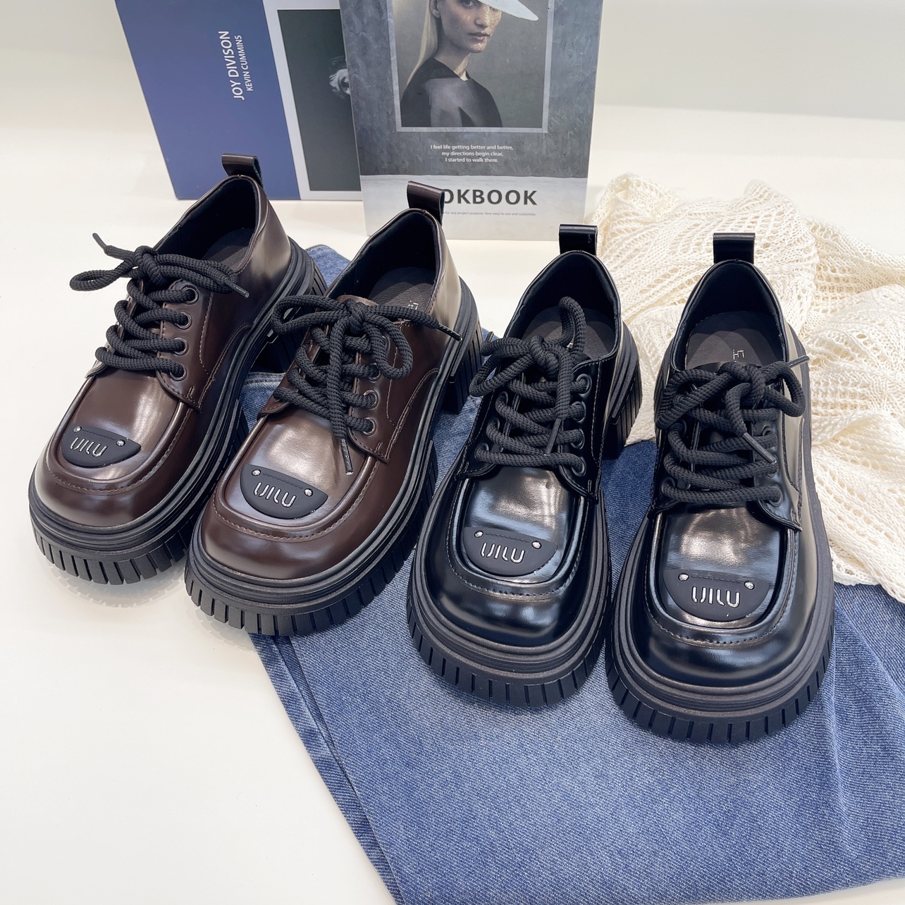 2025特价新款潮复古英伦风厚底棕色小皮鞋时尚洋气百搭乐福单鞋女