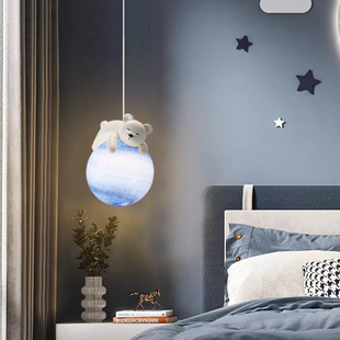 卧室过道阳台吊线灯床头吊灯餐厅现代简约男女孩儿童房主卧小吊灯