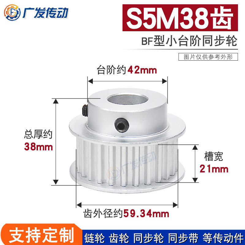 S5M38齿槽宽21BF同步轮皮带轮