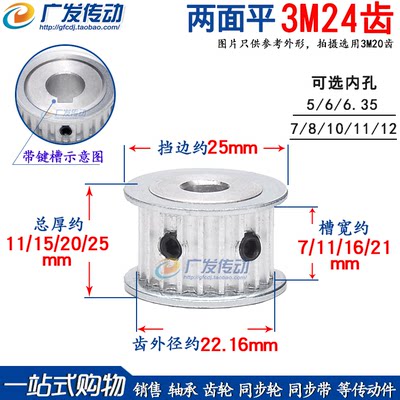 同步轮3M24齿两面平AF