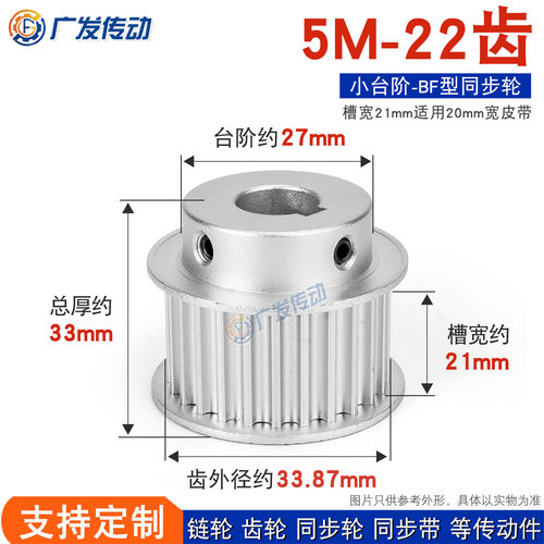 同步轮5m22齿t台阶21槽宽精加工