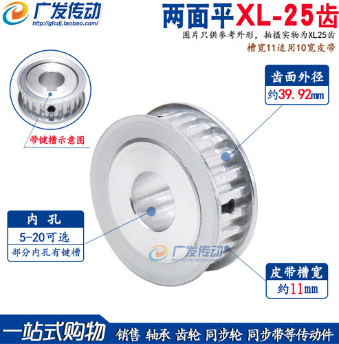 XL25齿同步皮带轮AF型槽宽11