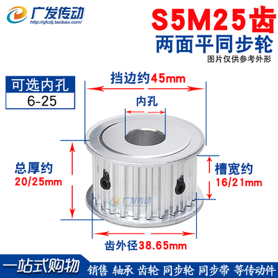 两面平同步轮S5M25齿