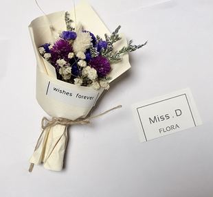 乡村复古小干花束公司促销礼品迷你千日红美人草礼盒伴手礼干花