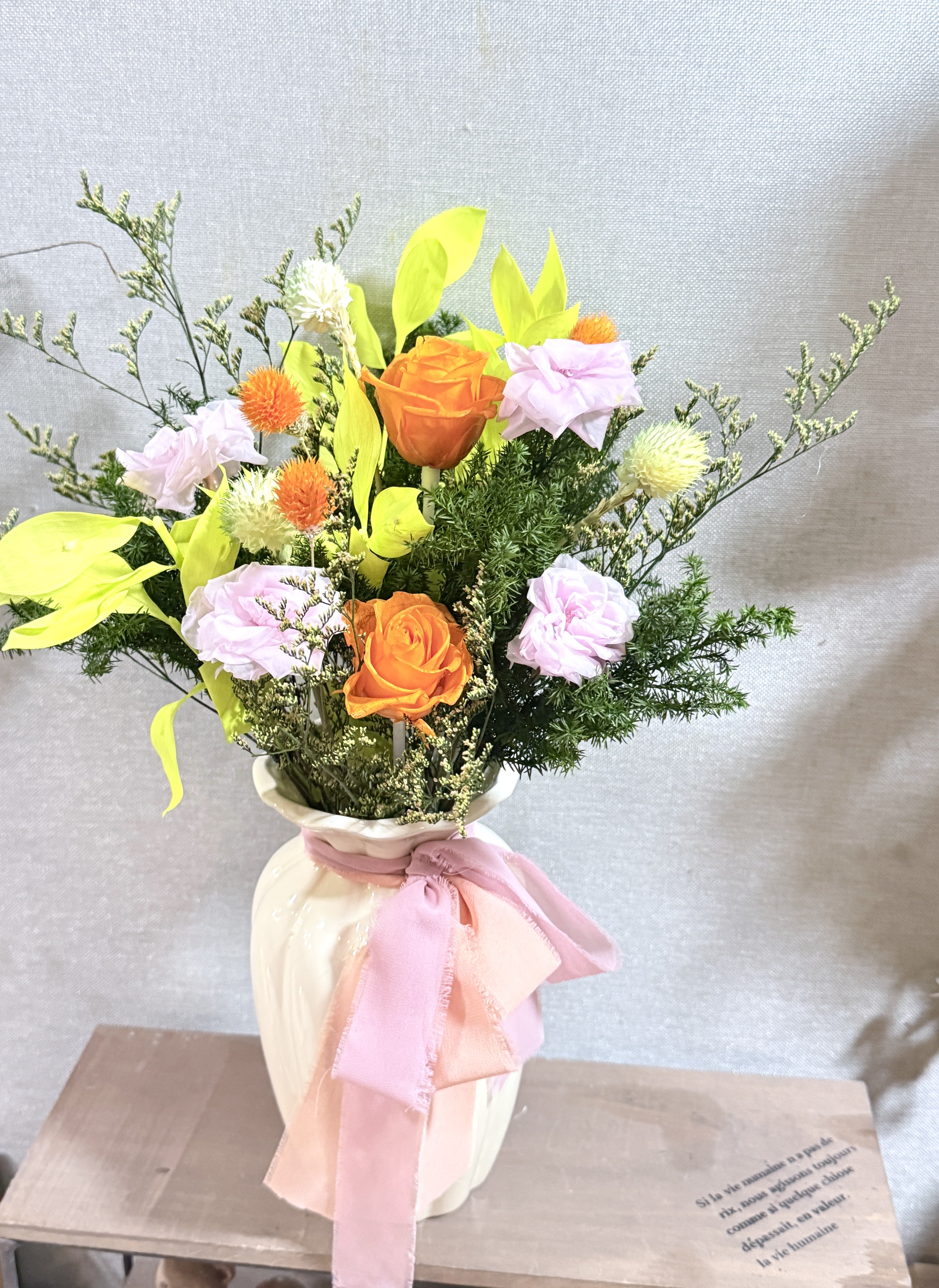 夏日限定永生花干花明媚栀子花雅致小花束客厅卧室花艺摆件装饰花
