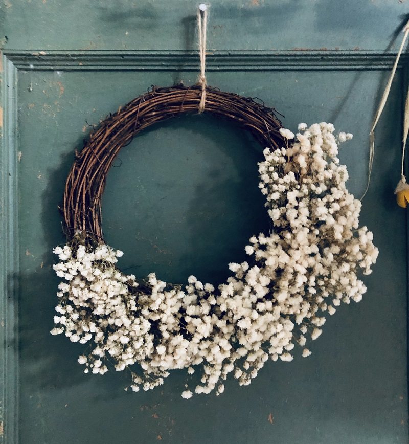 永生满天星素美花环拍摄道具周岁纪念壁饰摆件摆设门楣花影楼场景