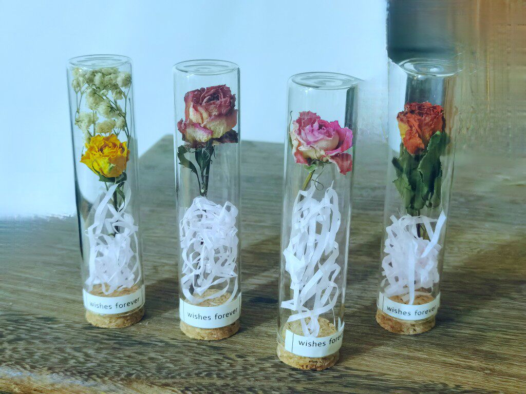 一心一意玫瑰干花玻璃罩许愿瓶伴手礼闺蜜情人节女神生日礼物真花