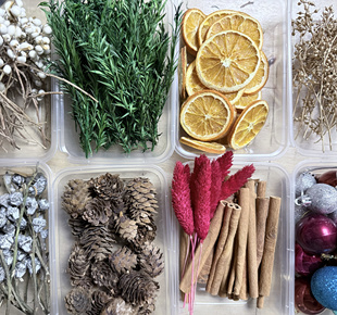 森系花材干果橙片干花香薰香包蜡烛材料森系布置花环植物手工制作