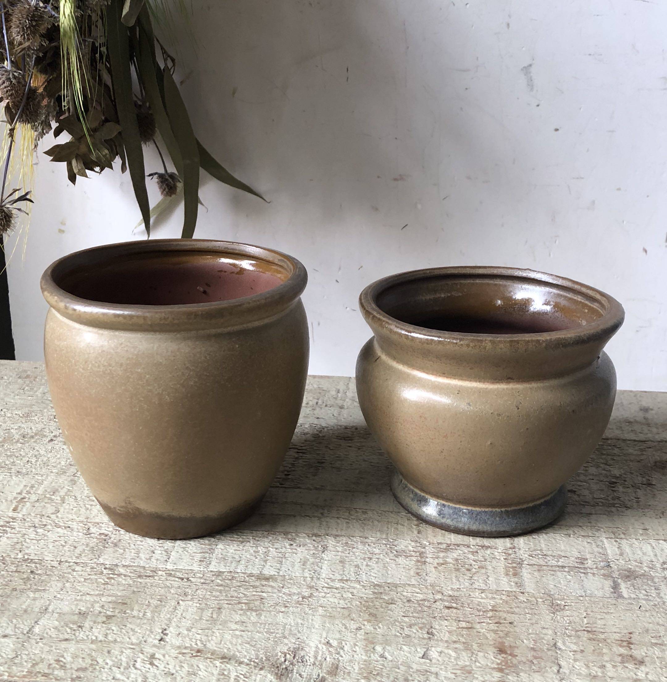 简约朴质乡村田园手工陶艺小花盆出水洞多肉绿植花盆花器摆件原28