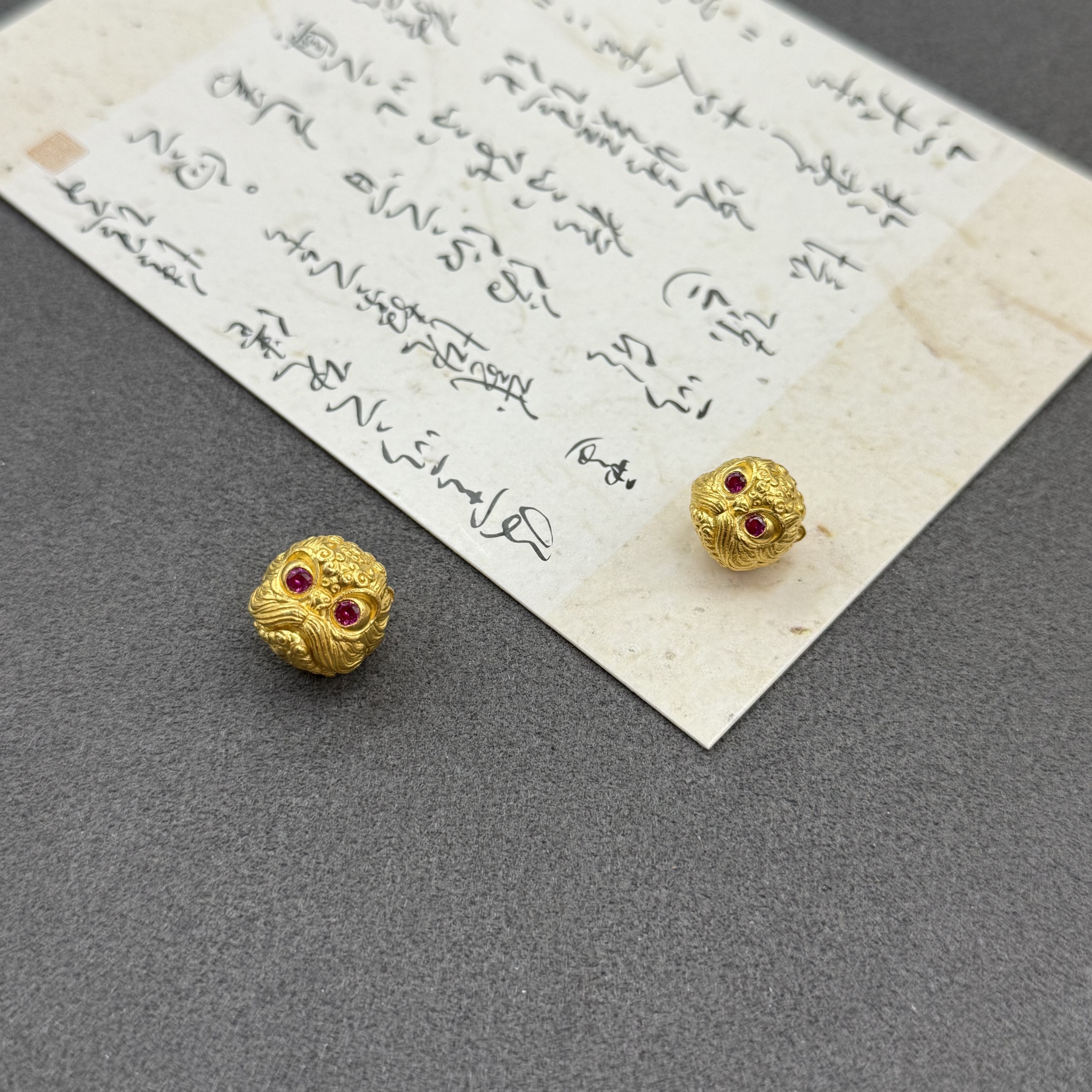 黄金醒狮足金999镶嵌文玩转运珠diy手串