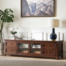 美式电视柜实木客厅全实木地柜简美电视机柜白蜡木缅因森林家具