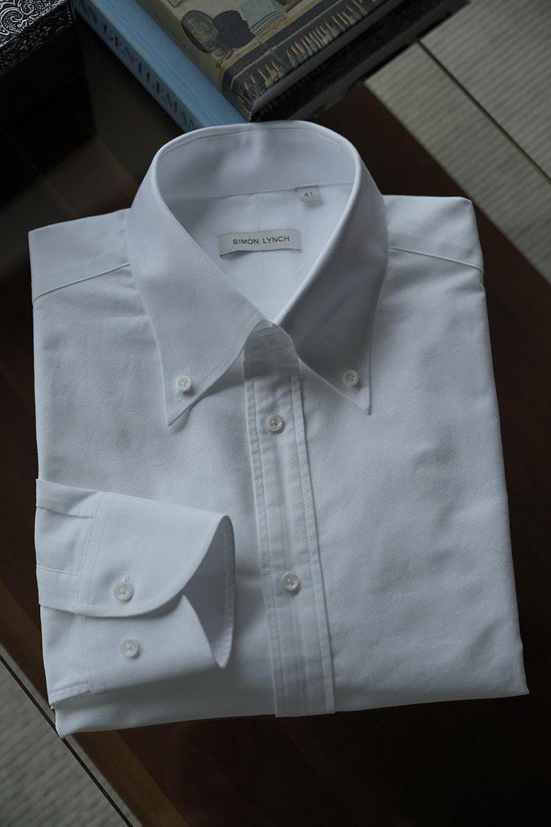 秋冬男士button down纽扣领尖领衬衫白色蓝色ivy style牛津纺衬衣