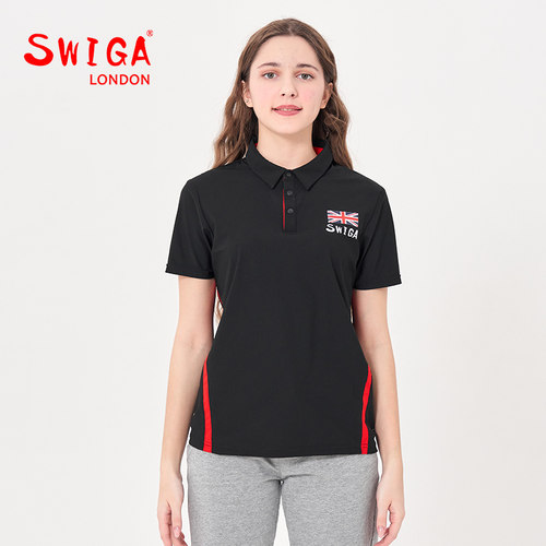 swiga黑色有领文化衫舞蹈队服