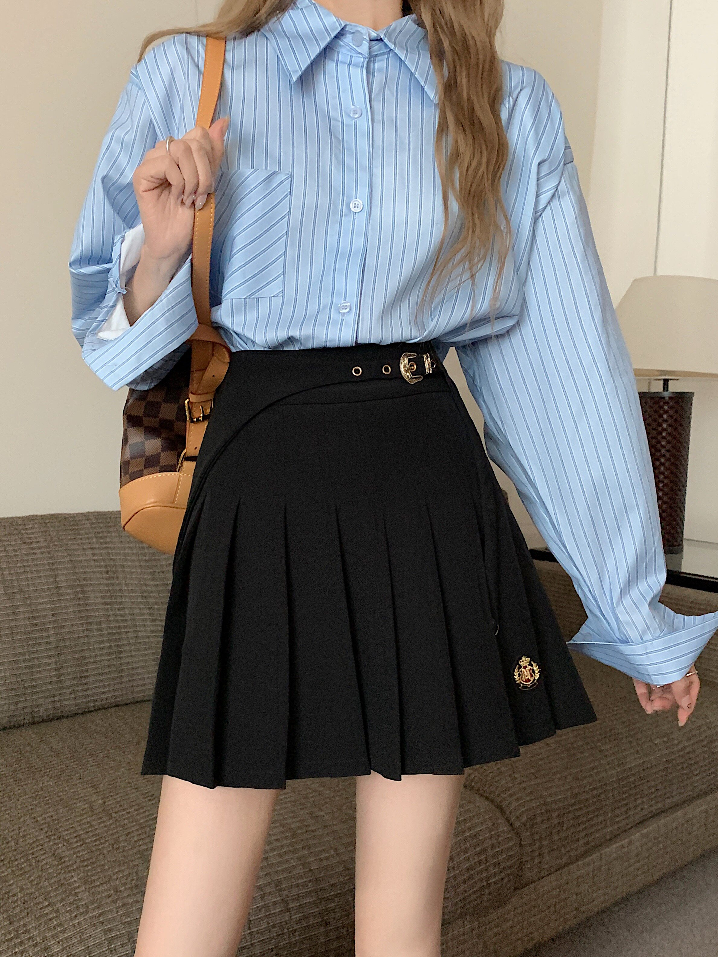 学院风百褶裙甜辣风短裙泰式纯欲风半身裙大码高腰韩版百搭显瘦裙