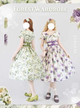 【森林假日】OP一型 原创夏季印花CLA复古典优雅日常连衣裙lolita