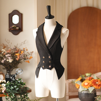 【森林古堡】森林衣橱原创复古收腰西装马甲