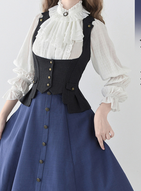 【森林契约】森林衣橱原创春秋托胸优雅复古CLA条纹百搭马甲