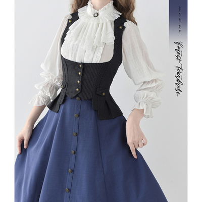 【森林契约】森林衣橱原创春秋托胸优雅复古CLA条纹百搭马甲