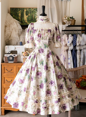 【森林之筐5.0】森林衣橱原创春夏森林小葡萄复古典优雅CLA连衣裙